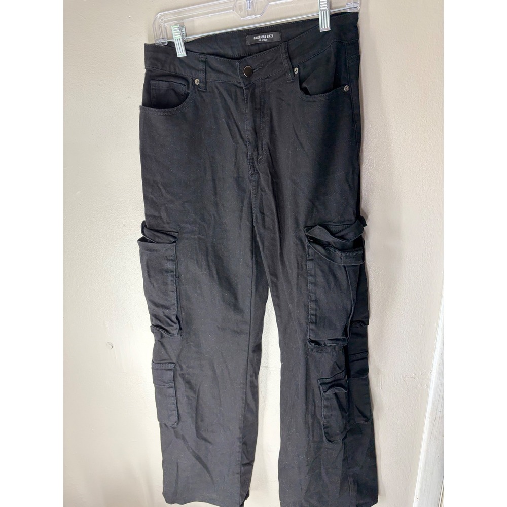 American Bazi Los Angeles Mens Black Multi Pocket Cargo Pants 30x29 RJH-30449